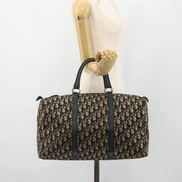 Christian Dior Trotter Canvas Hand Bag Navy Silver Auth 175133