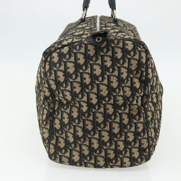 Christian Dior Trotter Canvas Hand Bag Navy Silver Auth 175133