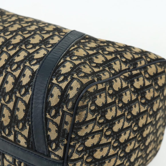 Christian Dior Trotter Canvas Hand Bag Navy Silver Auth 175134