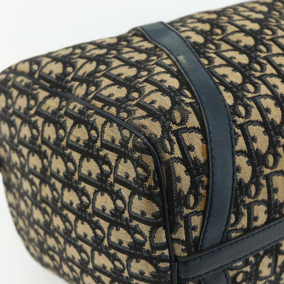 Christian Dior Trotter Canvas Hand Bag Navy Silver Auth 175134