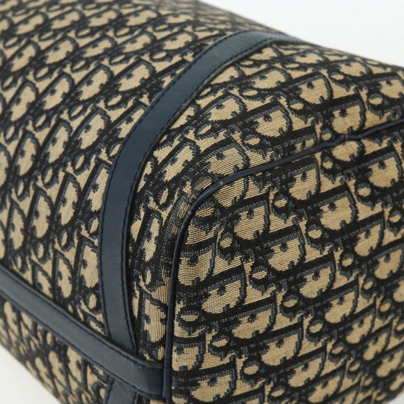Christian Dior Trotter Canvas Hand Bag Navy Silver Auth 175134