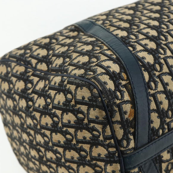 Christian Dior Trotter Canvas Hand Bag Navy Silver Auth 175134