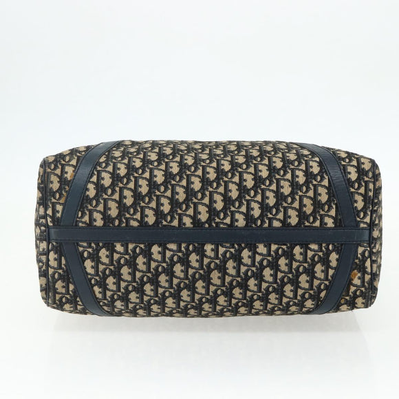 Christian Dior Trotter Canvas Hand Bag Navy Silver Auth 175134