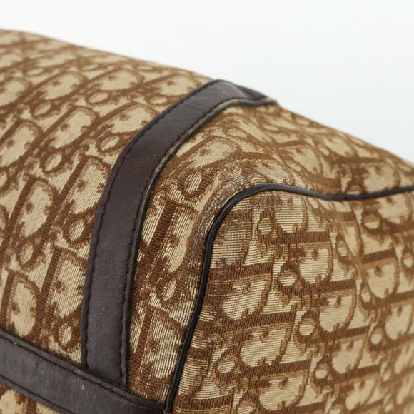 Christian Dior Trotter Canvas Hand Bag Gold Brown Auth 175135