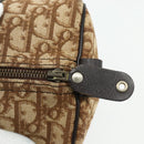 Christian Dior Trotter Canvas Hand Bag Gold Brown Auth 175135-14