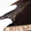 Christian Dior Trotter Canvas Hand Bag Gold Brown Auth 175135-18