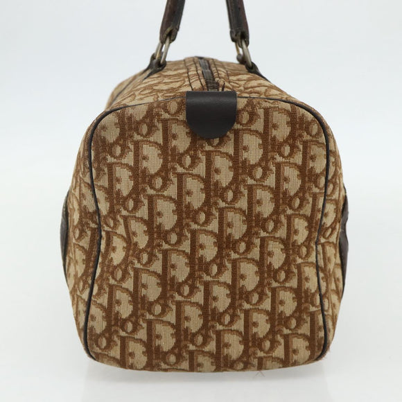 Christian Dior Trotter Canvas Hand Bag Gold Brown Auth 175135