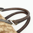 Christian Dior Trotter Canvas Hand Bag Gold Brown Auth 175135-8
