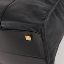 LOEWE Anagram Boston Bag Leather Black Gold Auth 175136-15