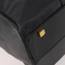 LOEWE Anagram Boston Bag Leather Black Gold Auth 175136-16