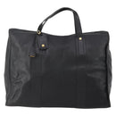 LOEWE Anagram Boston Bag Leather Black Gold Auth 175136-13