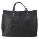 LOEWE Anagram Boston Bag Leather Black Gold Auth 175136-2