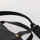 LOEWE Anagram Boston Bag Leather Black Gold Auth 175136-8