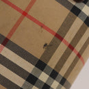 Burberrys Nova Check Boston Bag Canvas Beige Gold Auth 175137-9