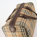 Burberrys Nova Check Boston Bag Canvas Beige Gold Auth 175137-6