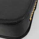 GUCCI Chain Shoulder Bag Leather Black Gold Auth 175138-12