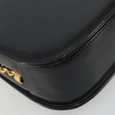 GUCCI Chain Shoulder Bag Leather Black Gold Auth 175138-13