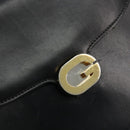GUCCI Chain Shoulder Bag Leather Black Gold Auth 175138-14