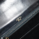 GUCCI Chain Shoulder Bag Leather Black Gold Auth 175138-16