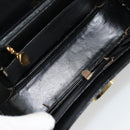 GUCCI Chain Shoulder Bag Leather Black Gold Auth 175138-17