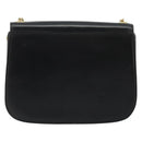 GUCCI Chain Shoulder Bag Leather Black Gold Auth 175138-3