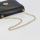 GUCCI Chain Shoulder Bag Leather Black Gold Auth 175138-7