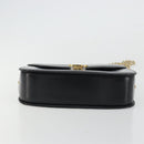 GUCCI Chain Shoulder Bag Leather Black Gold Auth 175138-9