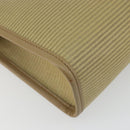 SAINT LAURENT Clutch Bag Coated Canvas Beige Gold Auth 175140-11