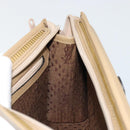 SAINT LAURENT Clutch Bag Coated Canvas Beige Gold Auth 175140-15