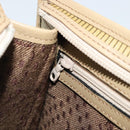 SAINT LAURENT Clutch Bag Coated Canvas Beige Gold Auth 175140-17