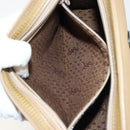 SAINT LAURENT Clutch Bag Coated Canvas Beige Gold Auth 175140-18