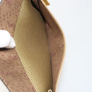 SAINT LAURENT Clutch Bag Coated Canvas Beige Gold Auth 175140-19