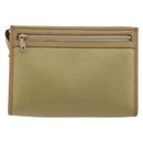 SAINT LAURENT Clutch Bag Coated Canvas Beige Gold Auth 175140-3