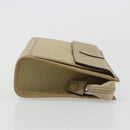 SAINT LAURENT Clutch Bag Coated Canvas Beige Gold Auth 175140-4