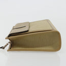 SAINT LAURENT Clutch Bag Coated Canvas Beige Gold Auth 175140-5