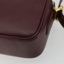 CARTIER Must Line Shoulder Bag Leather Bordeaux Gold Auth 175142A-15