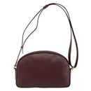 CARTIER Must Line Shoulder Bag Leather Bordeaux Gold Auth 175142A-2