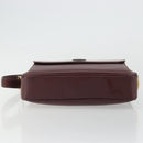CARTIER Must Line Shoulder Bag Leather Bordeaux Gold Auth 175142A-5