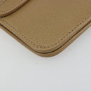Christian Dior Chain Shoulder Bag Leather Beige Gold Auth 175143-11