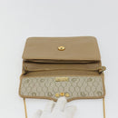 Christian Dior Chain Shoulder Bag Leather Beige Gold Auth 175143-15