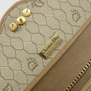Christian Dior Chain Shoulder Bag Leather Beige Gold Auth 175143-16