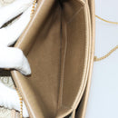 Christian Dior Chain Shoulder Bag Leather Beige Gold Auth 175143-18