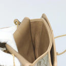 Christian Dior Chain Shoulder Bag Leather Beige Gold Auth 175143-19