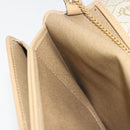 Christian Dior Chain Shoulder Bag Leather Beige Gold Auth 175143-20