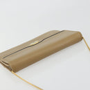 Christian Dior Chain Shoulder Bag Leather Beige Gold Auth 175143-6