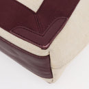 BALENCIAGA Cabas XS Hand Bag Canvas 2way Bordeaux Silver 390346 Auth 175144-16