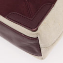BALENCIAGA Cabas XS Hand Bag Canvas 2way Bordeaux Silver 390346 Auth 175144-18