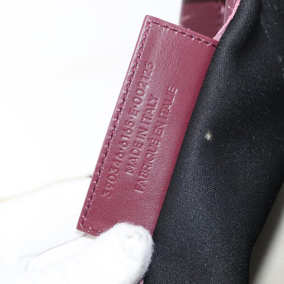 BALENCIAGA Cabas XS Hand Bag Canvas 2way Bordeaux Silver 390346 Auth 175144