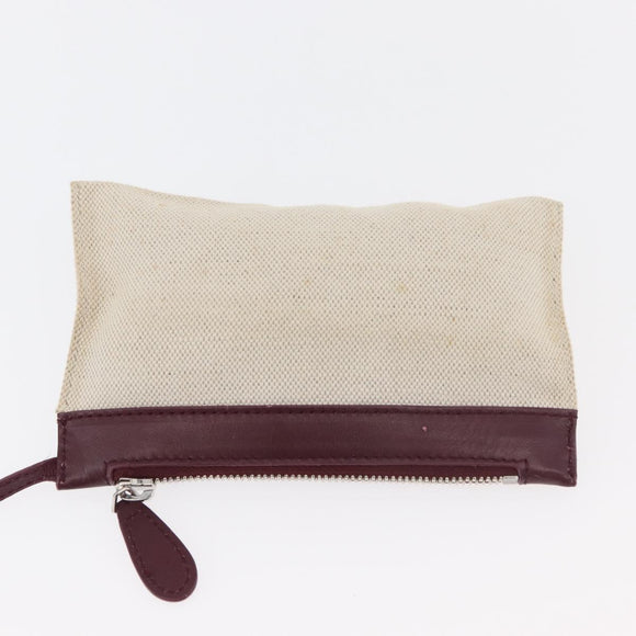 BALENCIAGA Cabas XS Hand Bag Canvas 2way Bordeaux Silver 390346 Auth 175144