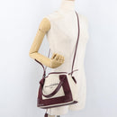 BALENCIAGA Cabas XS Hand Bag Canvas 2way Bordeaux Silver 390346 Auth 175144-25